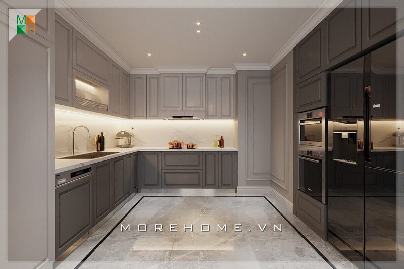 Thiết kế nội thất phòng bếp biệt thự